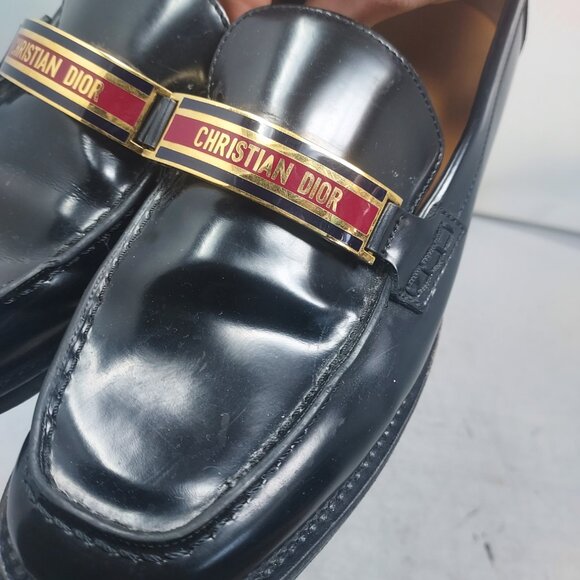 Christian Dior Black Code Logo Plaque Penny Lug Loafer - Picture 11 of 11